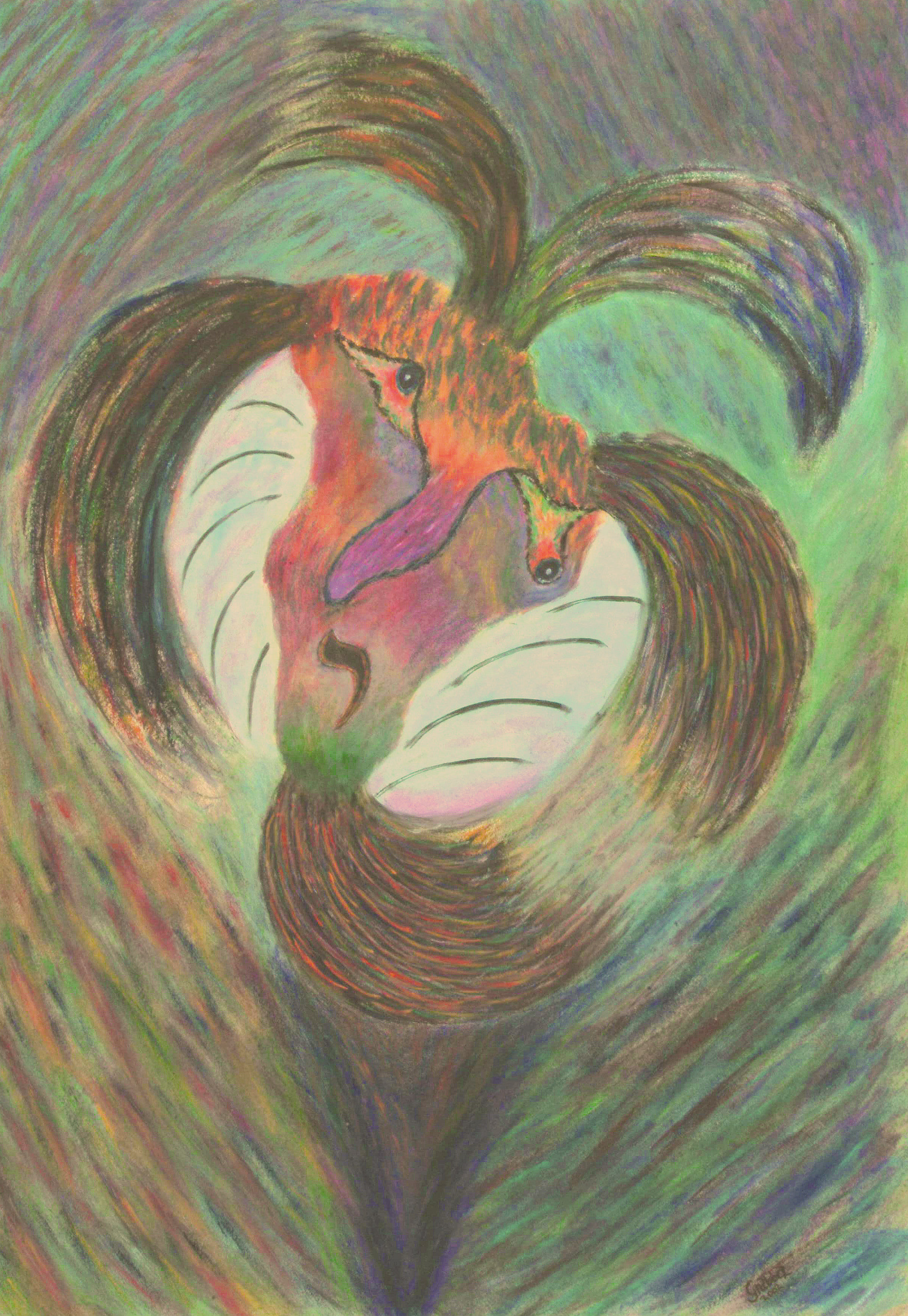 Örvény (akril, karton, 50x70 cm), 2002